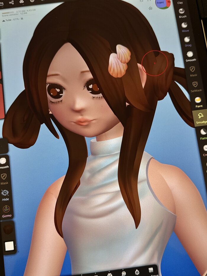 custom OC face and hair texture painting in Nomad Sculpt