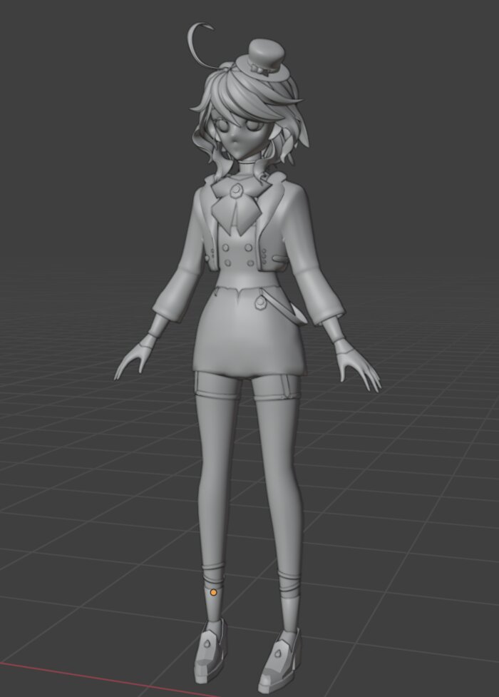 furina base mesh, modeled from scratch in blender